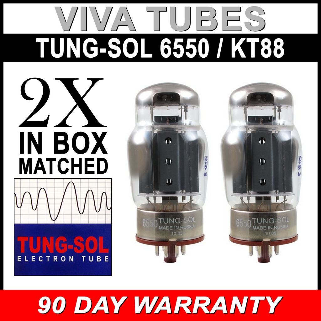 4 Tung-Sol Reissue 6550 KT88 Coke Bottle Tubes New Plate Current Matched Quad