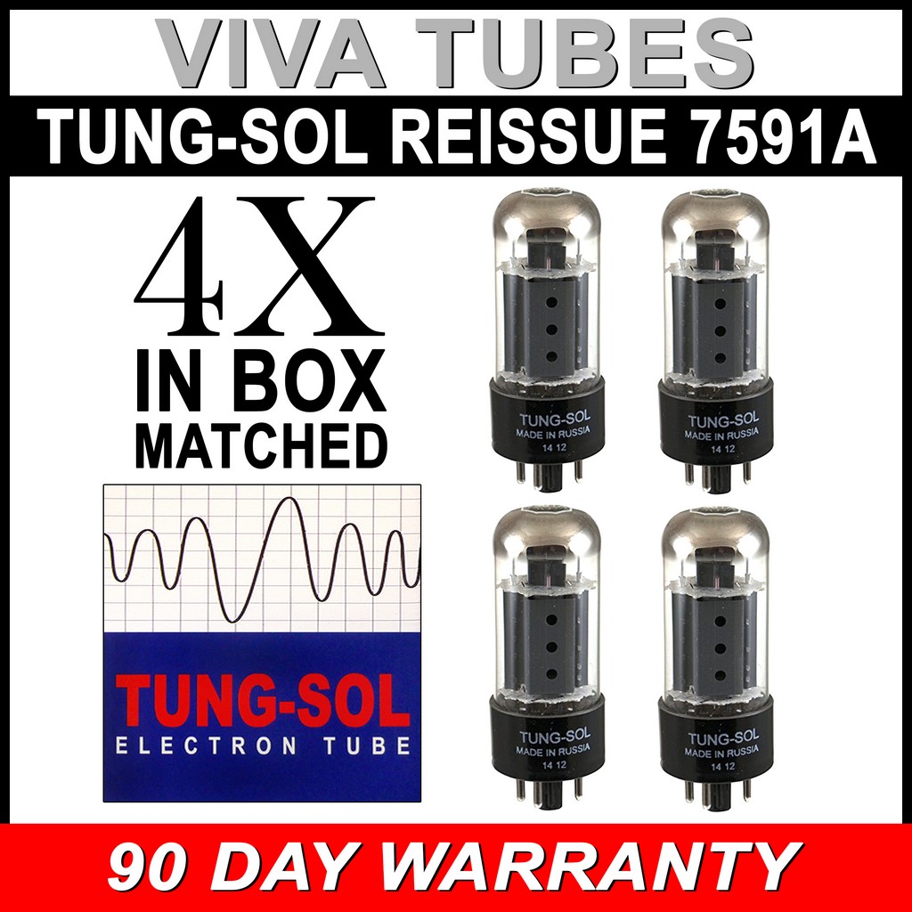 4 Brand New Tung-Sol Reissue EL34B Plate Current Matched Quad Vacuum Tubes 